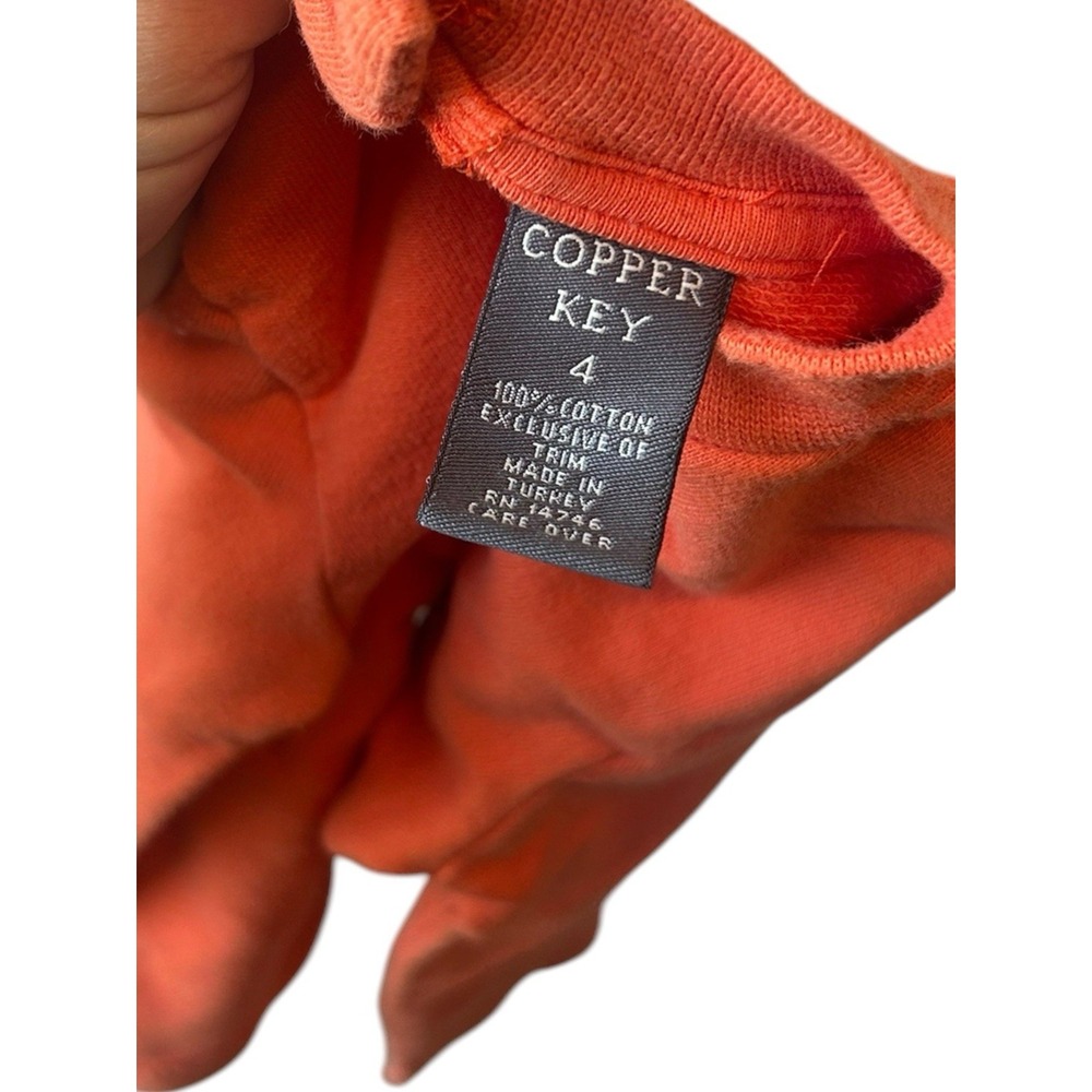 Kids Girls Vintage Halloween Orange Crew Sweatshirt Cotton Ghost 4T Copper Key - Picture 3 of 3